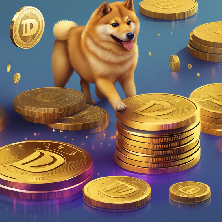 Visual illustration of DOGE price fluctuations, digital illustration, high resolution, Artstation HQ, modern design, detailed