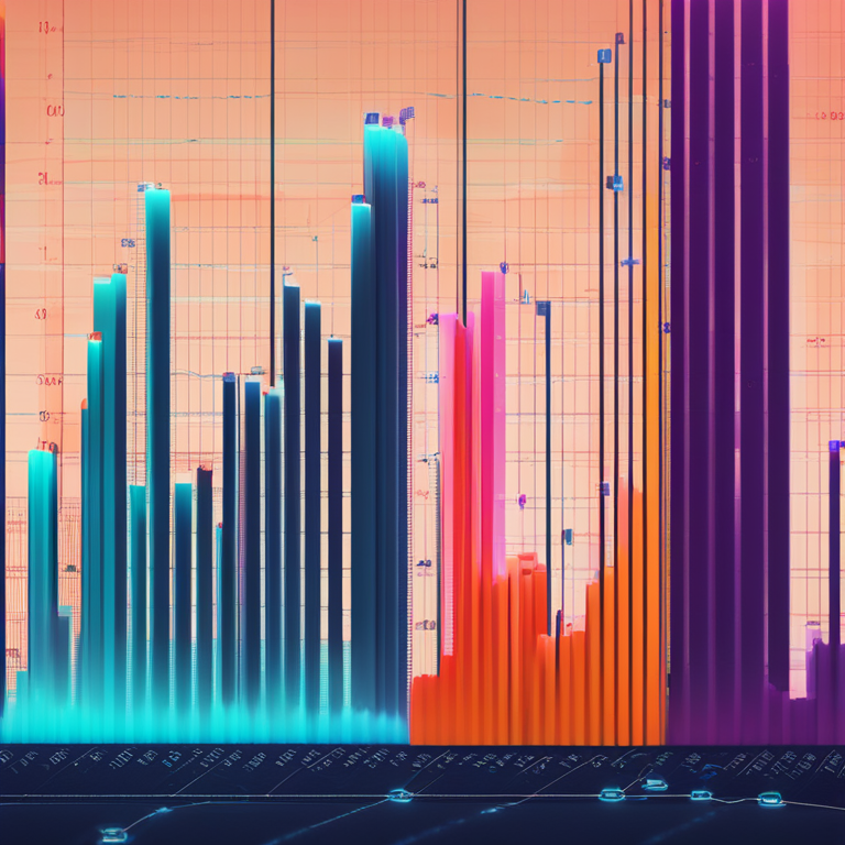 detailed digital rendering of a fluctuating graph representing inflation data, inspired by Artstation, modern, vibrant colors, economic analysis, financial trends