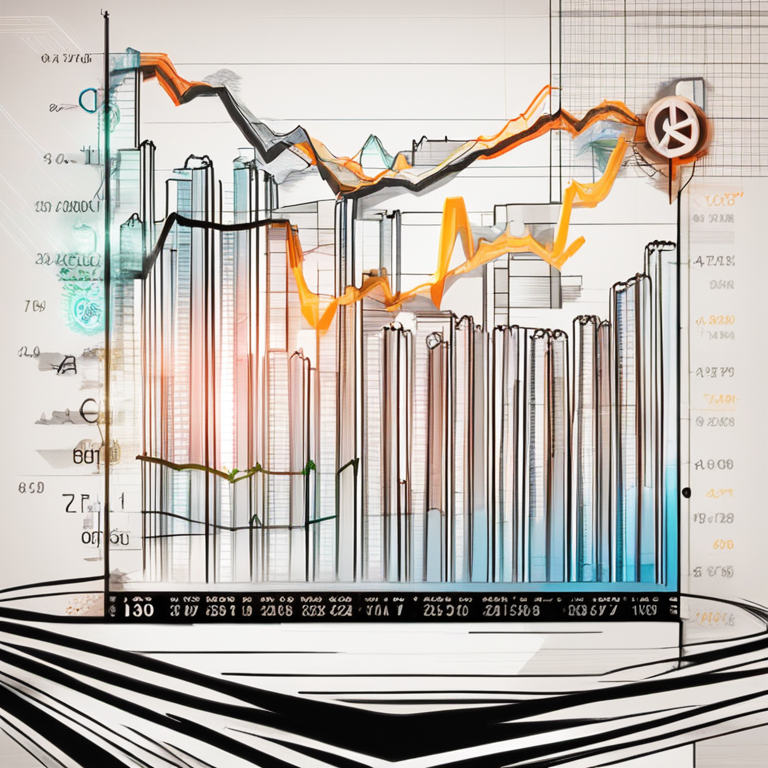 Hand-drawn digital illustration of a fluctuating cryptocurrency graph, Artstation HQ, digital art, detailed financial indicators, contrasting rising and falling digital assets, vibrant market depiction