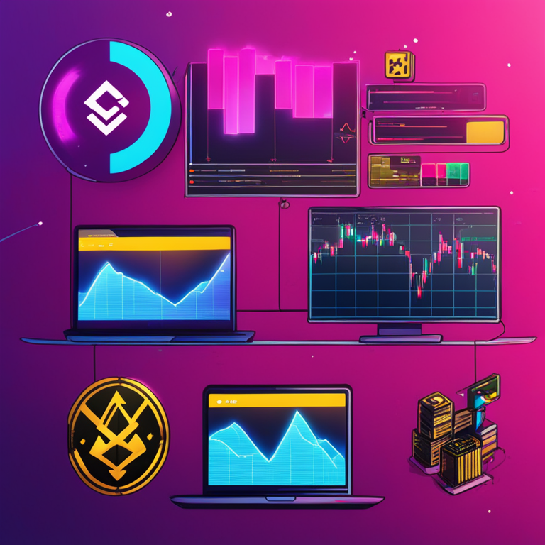 digital illustration of Binance spot trading update announcement, vibrant colors, dynamic charts, Artstation HQ