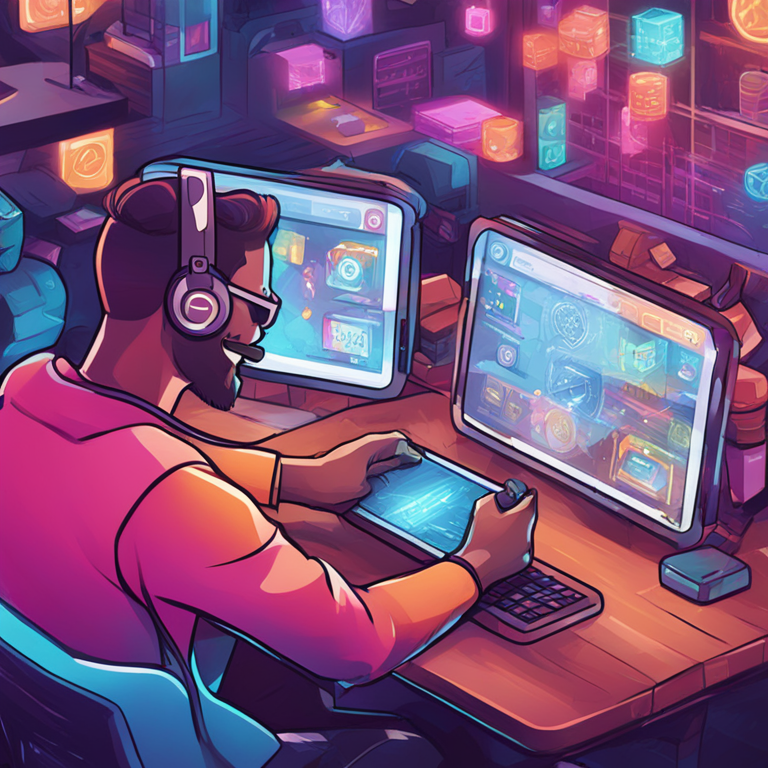 Hand-drawn digital illustration showing Notcoin game mechanics, featuring users tapping their screens enthusiastically within the Telegram app, colorful and engaging graphics, Artstation HQ style digital art