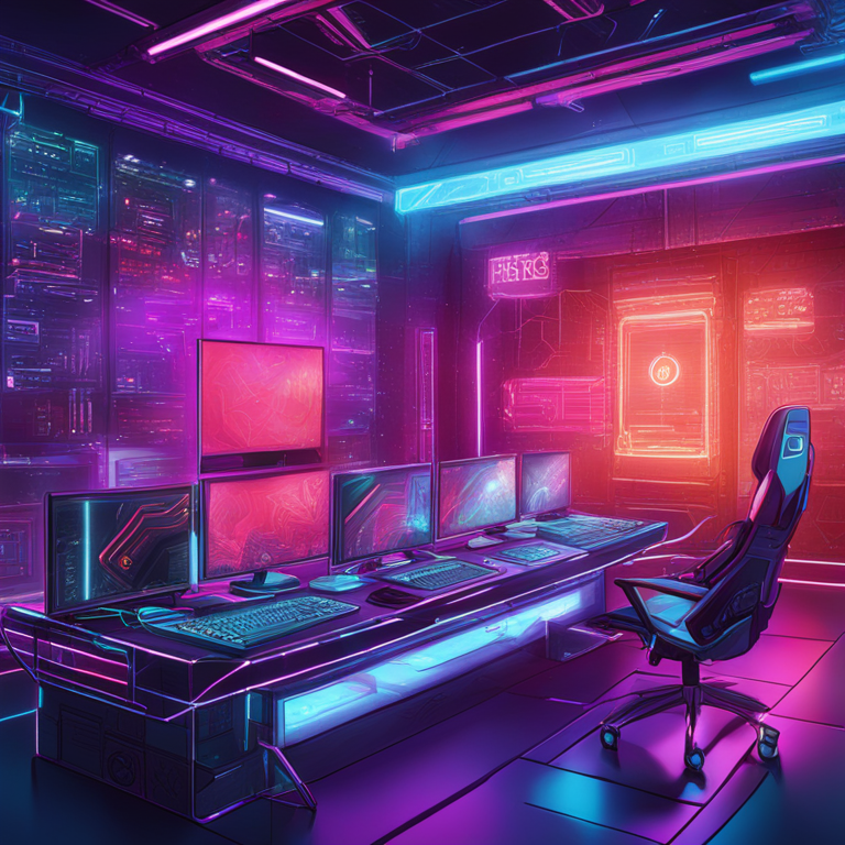 Hand-drawn digital illustration, Artstation HQ, depicting a futuristic blockchain setup with vibrant colors, trending on Artstation, digital art