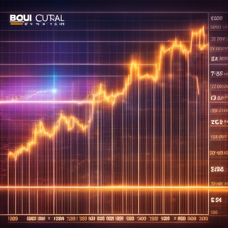 detailed illustration of digital currency with an upward graph chart, symbolic representation, Artstation HQ, digital art