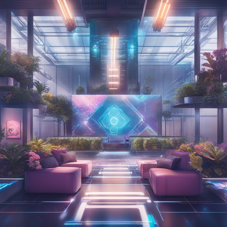 Hand-crafted digital art showcasing strategic partnerships in a blockchain ecosystem, highlighting collaboration between tech giants and budding start-ups, vibrant and futuristic design, Artstation HQ, digital art.