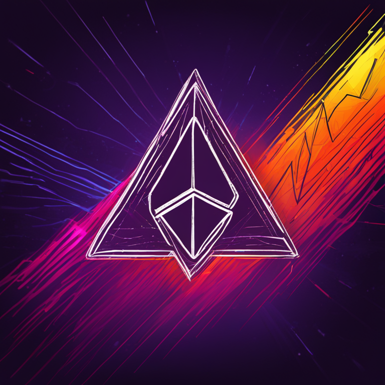 hand-drawn digital illustration showing Ethereum bearish signal, Artstation HQ, digital art, abstract trend lines, cryptocurrency charts, vibrant colors