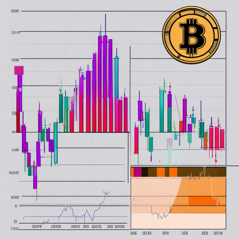 a stylish digital chart analysis of Dogecoin price predictions, featuring bright candle sticks, upward and downward trend lines, vibrant colors, Artstation HQ, trending on Artstation