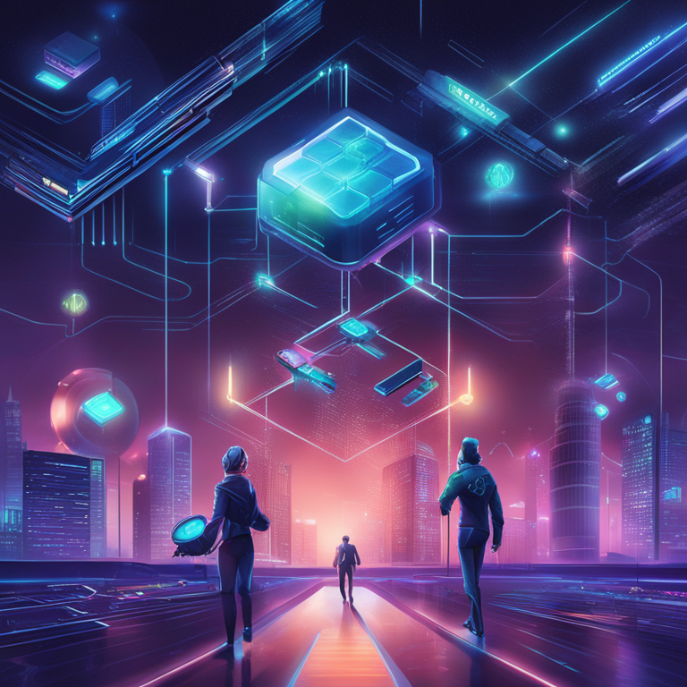 A futuristic digital representation of decentralized finance ecosystem, sleek design, digital illustration, trending on Artstation