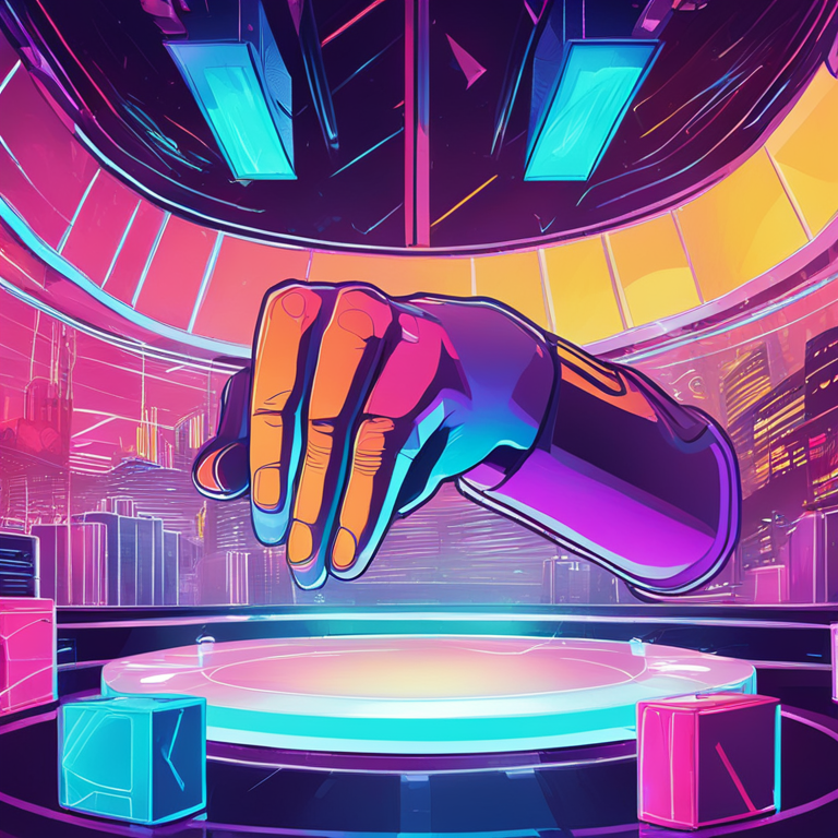 hand-drawn digital illustration, Artstation HQ, digital art, business partnership handshake surrounded by digital assets and futuristic technology, vibrant colors, modern style, high-tech atmosphere