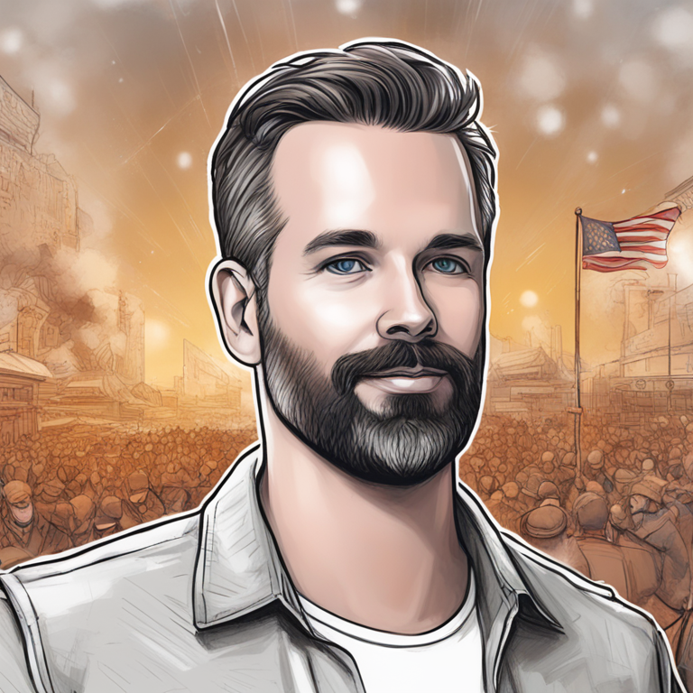 Chris Harmse makes a statement about the integration of PayPal Stablecoin PYUSD, hand-drawn digital illustration, Artstation HQ, digital art