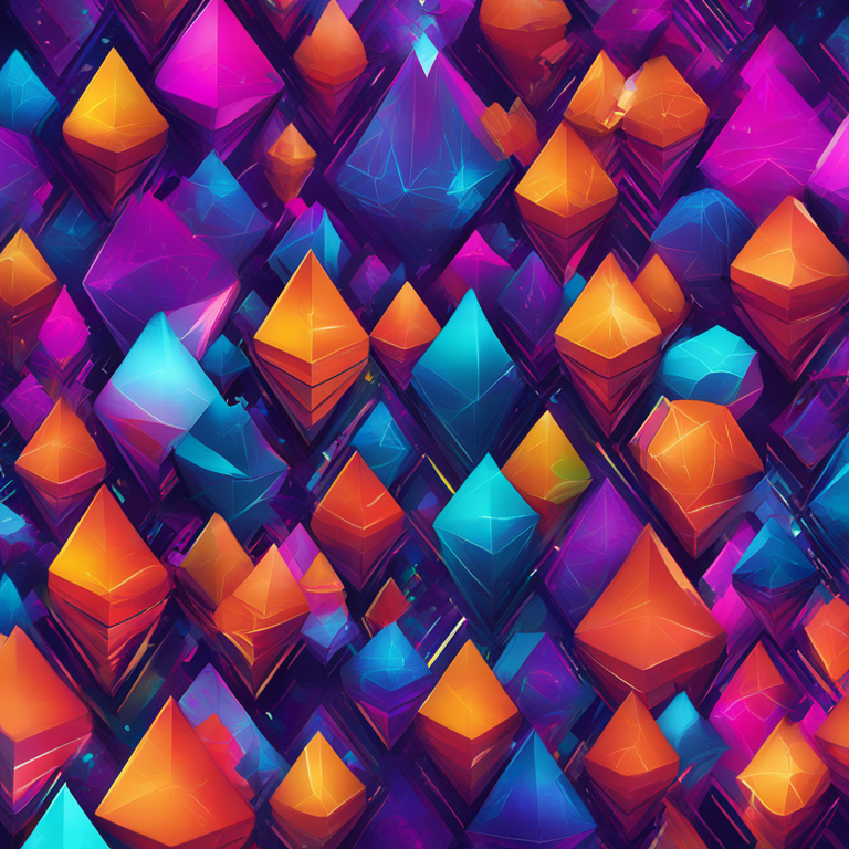 Abstract digital illustration representing Ethereum's price surge and market volatility, vibrant colors and modern design, Artstation HQ, digital art