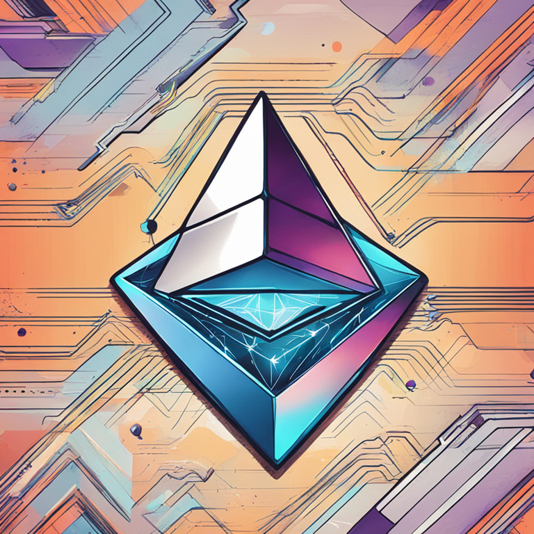 Ethereum network active addresses illustration, hand-drawn digital illustration, Artstation HQ, digital art, captivating representation of fluctuating active addresses graph, trending on Artstation, vibrant and dynamic visuals