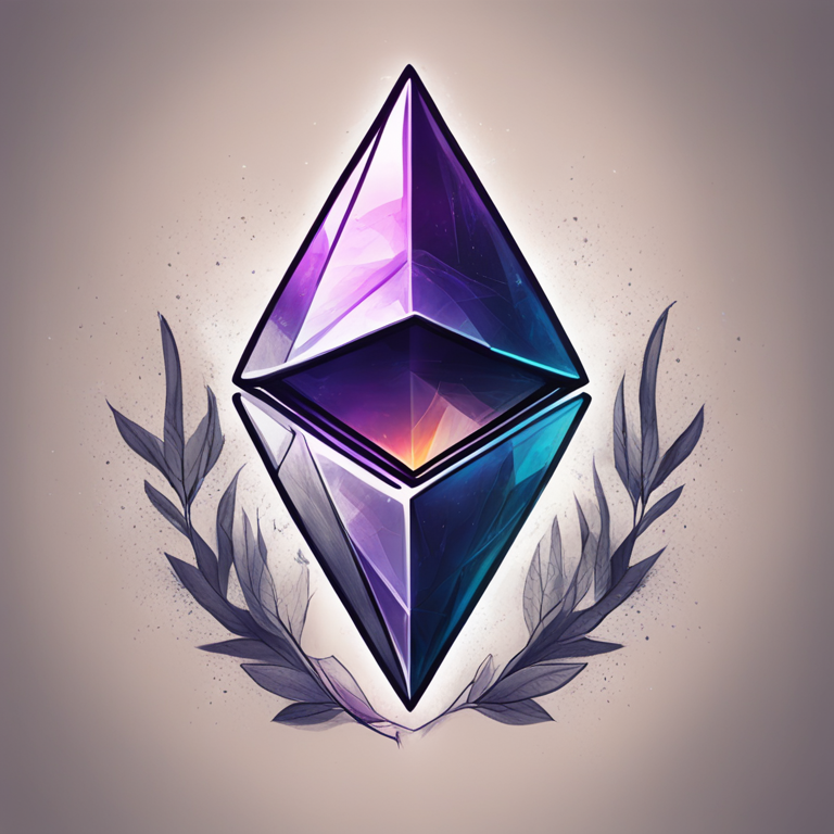 Ethereum logo breaking through a key moving average, hand-drawn digital illustration, Artstation HQ, digital art