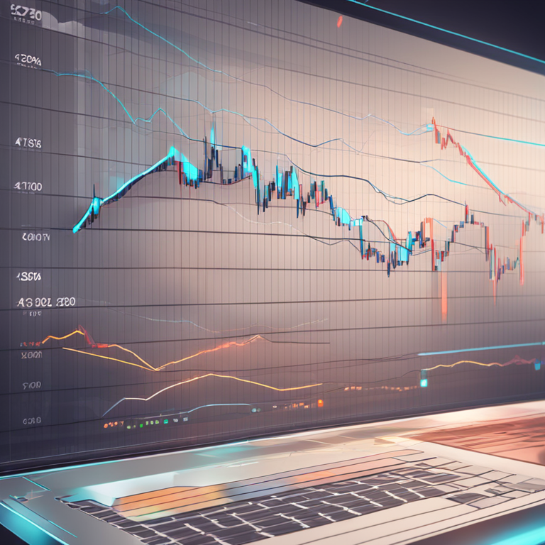 digital art representation of Ethereum price charts and trends with bullish and bearish elements, Artstation HQ