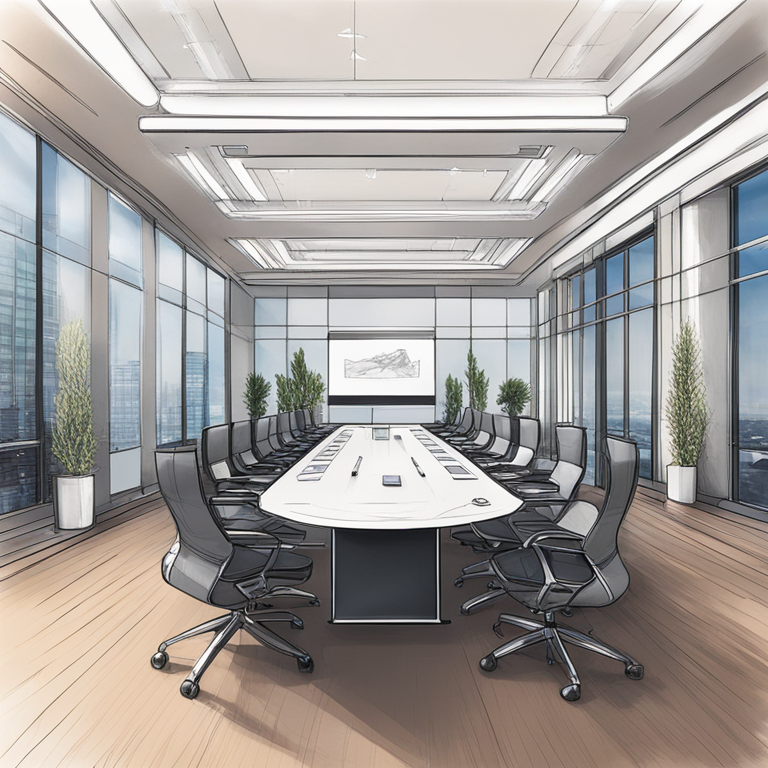 Digital visualization of strategic meetings, key partnerships, and futuristic regulatory processes for financial ventures, hand-drawn digital illustration, Artstation HQ, modern boardroom settings, dynamic interactions