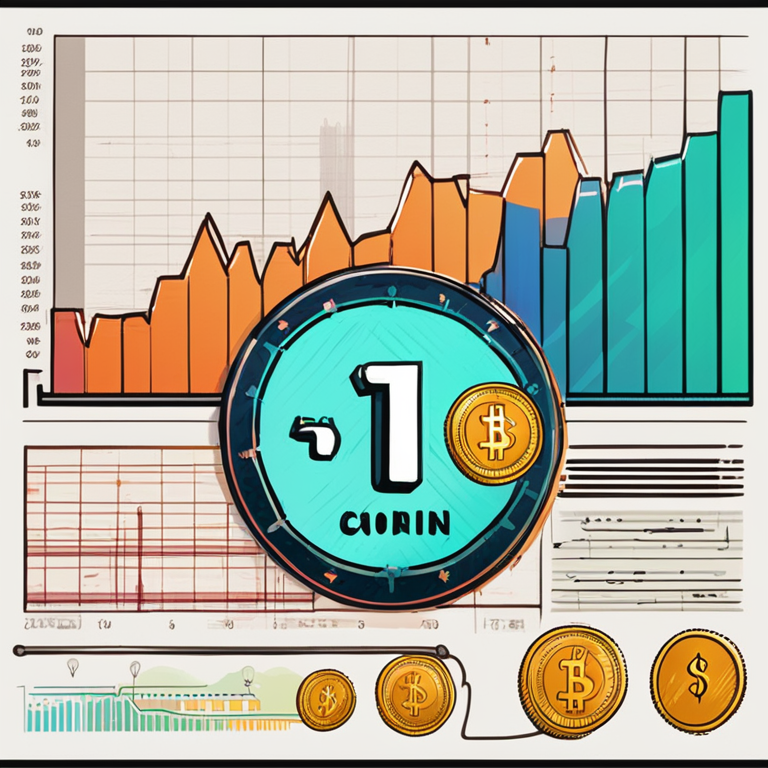 hand-drawn digital illustration showing a metric indicating the average coin age with an uptick, Artstation high-quality digital art, structured graphs and engaging layout, vibrant color palette, informative style