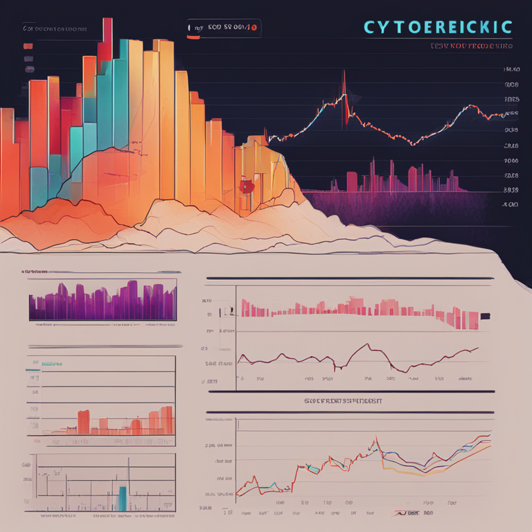 hand-drawn digital illustration of cryptocurrency metrics showing a decline in active deposits, Artstation HQ, digital artwork, clear and sharp design, visually appealing colors and graphs