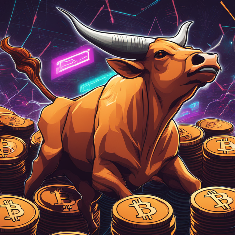 detailed illustration of a bullish cryptocurrency market trend, highlighting Injective Protocol (INJ), digital art, Artstation HQ