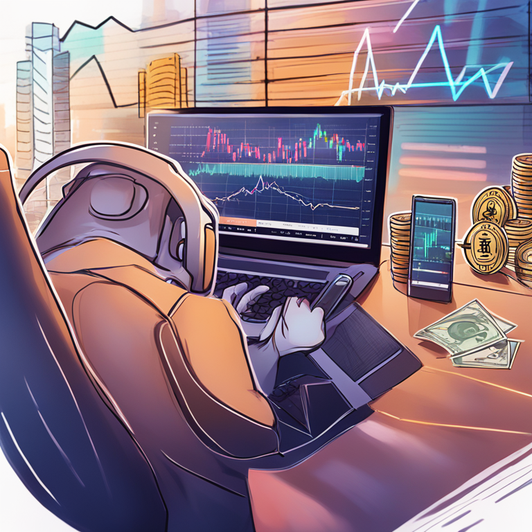 Hand-drawn digital illustration, Artstation HQ, digital art, capturing bullish technical indicators with charts and graphs showing upward trends in cryptocurrency.