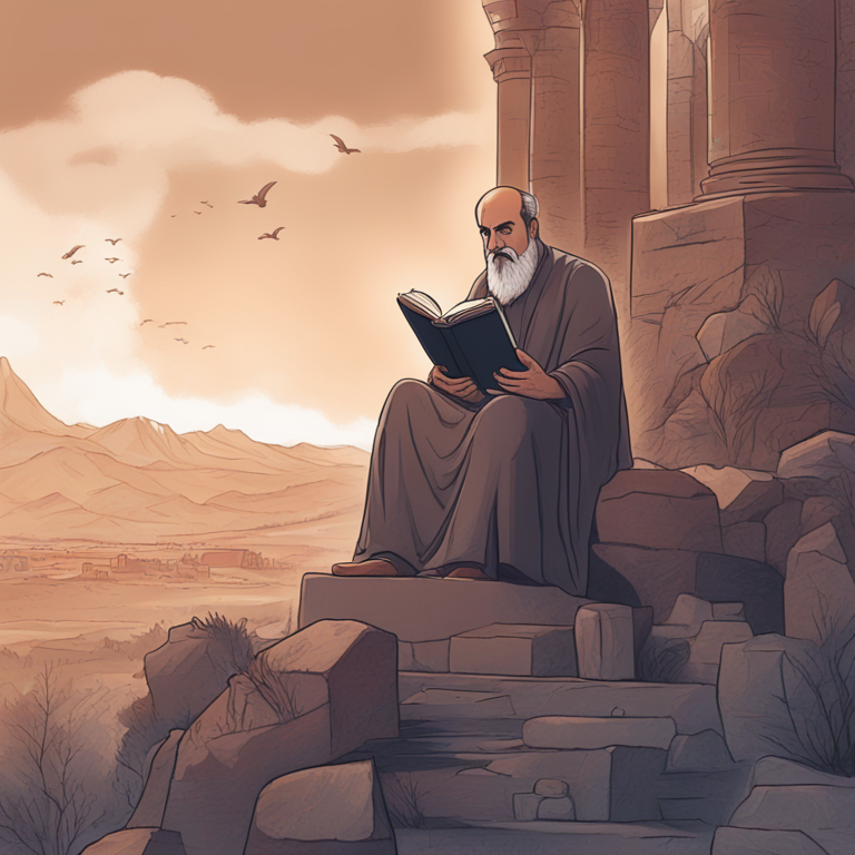 hand-drawn digital illustration, Artstation HQ, digital art, Nassim Nicholas Taleb announcing book 'The Lydian Stone' on social media, humorous tone