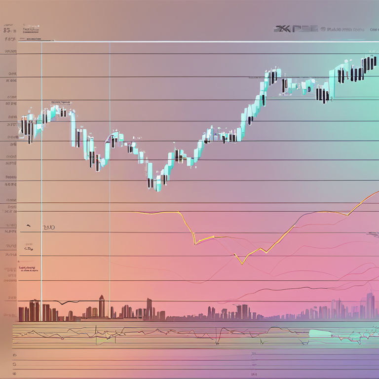 Hand-drawn digital illustration of XRP price chart analysis, Artstation HQ, digital art