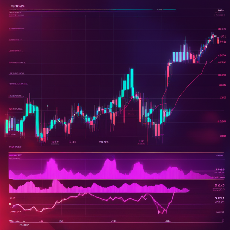 digital illustration of XRP trading chart with bullish and bearish trends, abstract financial data in vibrant colors, Artstation HQ, trending on Artstation, hand-drawn feel, digital art