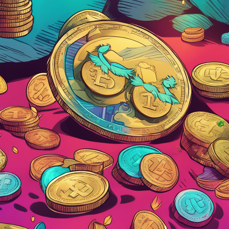 hand-drawn digital illustration of meme coins soaring in value, vibrant digital art appearance, Artstation HQ, modern financial concept, humorous representation, trending online, cartoonish style