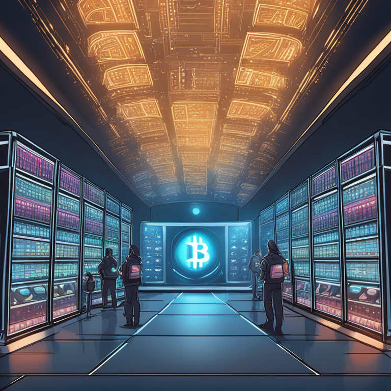 hand-drawn digital illustration, Artstation HQ, digital art, illustrating cryptocurrencies being held in ba huge vault, showcasing various digital coins and their symbols, futuristic vault with technological elements, soft lighting