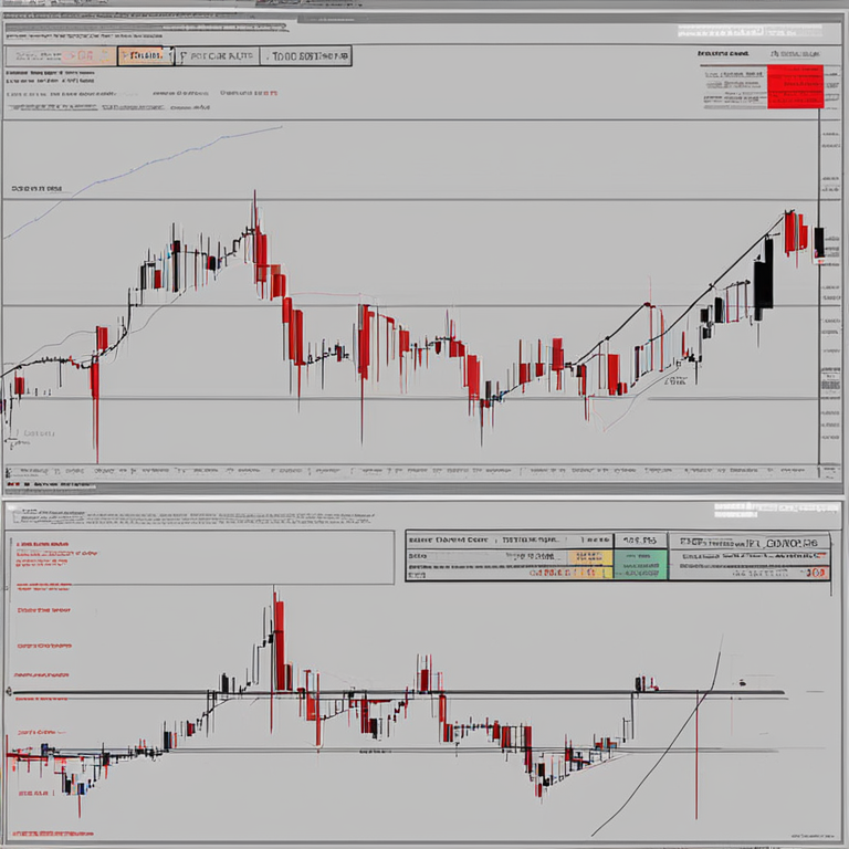 Financial candlestick chart analysis for Ethereum hourly performance, hand-drawn digital illustration, Artstation HQ, digital art, technical lines, and arrows