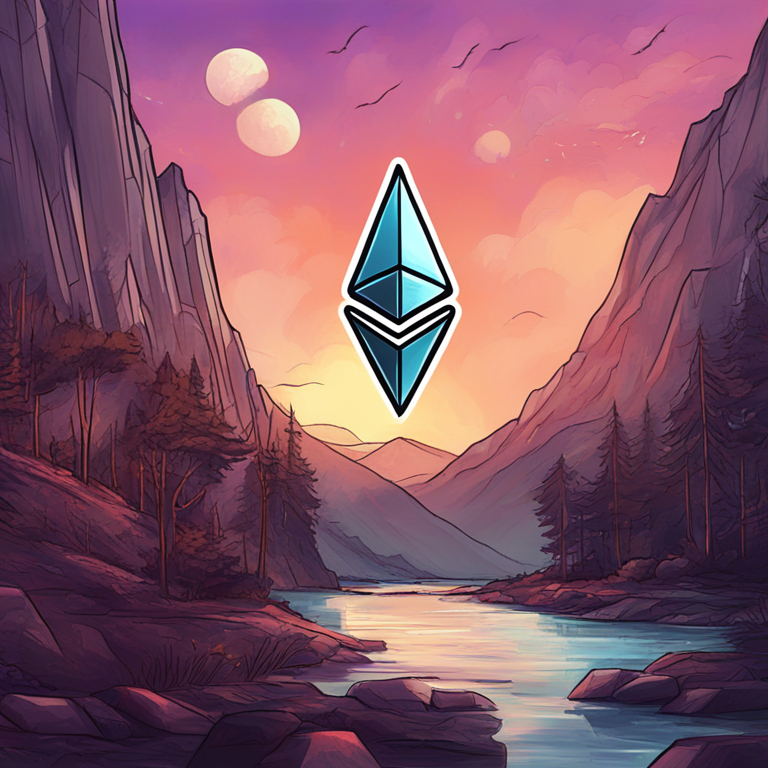 hand-drawn digital illustration of Ethereum price prediction, Artstation HQ, digital art