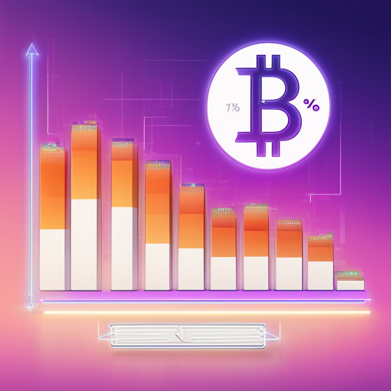 Artistic visualization of Bitcoin hashrate and power consumption metrics, digital illustration, colorful graphs, Artstation HQ, trendy and modern style