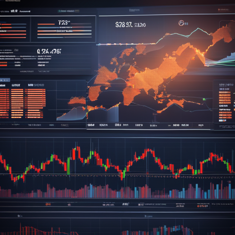 digital depiction, financial markets analysis, sharp focus, Bitcoin and charts, Artstation trending, current events