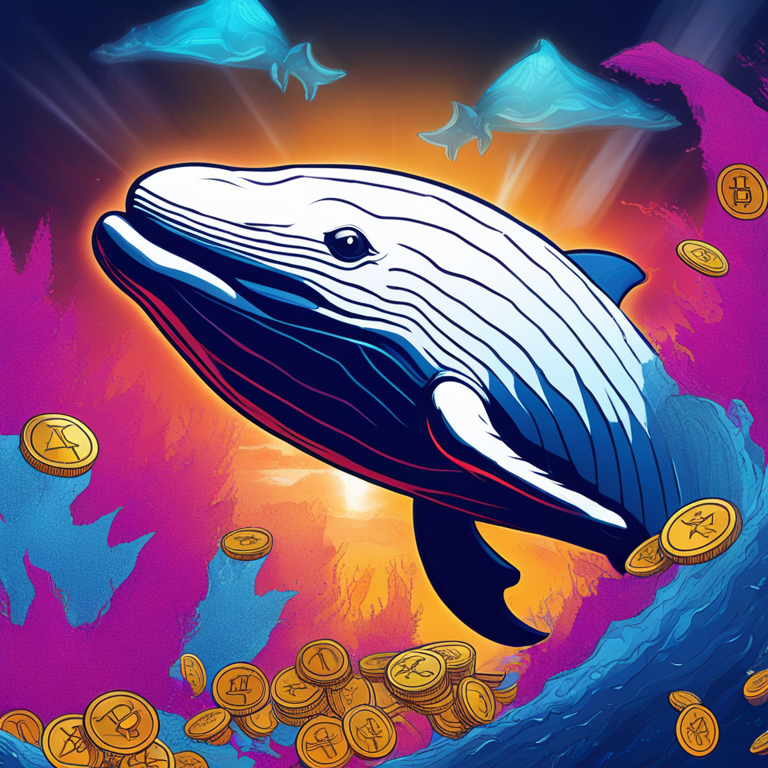 A digital illustration of Bitcoin supplied charts and graphs, demonstrating new whale accumulation trends, Artstation HQ, high-contrast vibrant colors