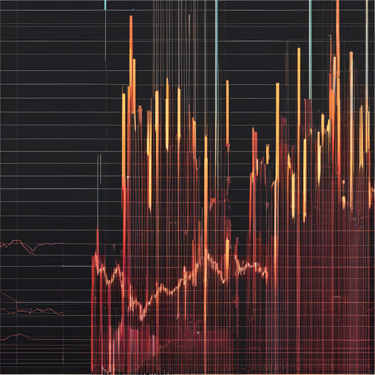 illustration of potential price scenarios for Arbitrum token, abstract, vivid chart elements, futuristic, digital art, Artstation HQ, detailed graph fluctuations, possible upward or downward trends