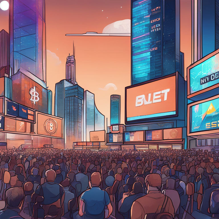 hand-drawn digital illustration of cryptocurrency market rise, Artstation HQ, digital art