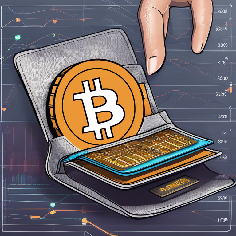 Hand-drawn digital illustration, Artstation HQ, digital art, representation of UTXO management, Bitcoin wallet, blockchain, efficient transaction, colorful, abstract design