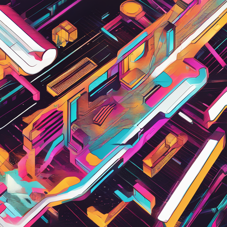 Hand-drawn digital illustration, Artstation HQ, digital art, features an abstract representation of a decentralized trading platform with vibrant colors, designed in a magazine publication style