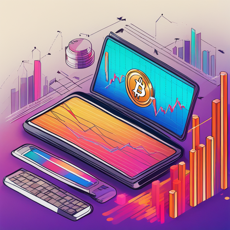 hand-drawn digital illustration, Artstation HQ, digital art, representing cryptocurrency trading volume with abstract colorful lines and graphs, modern and detailed