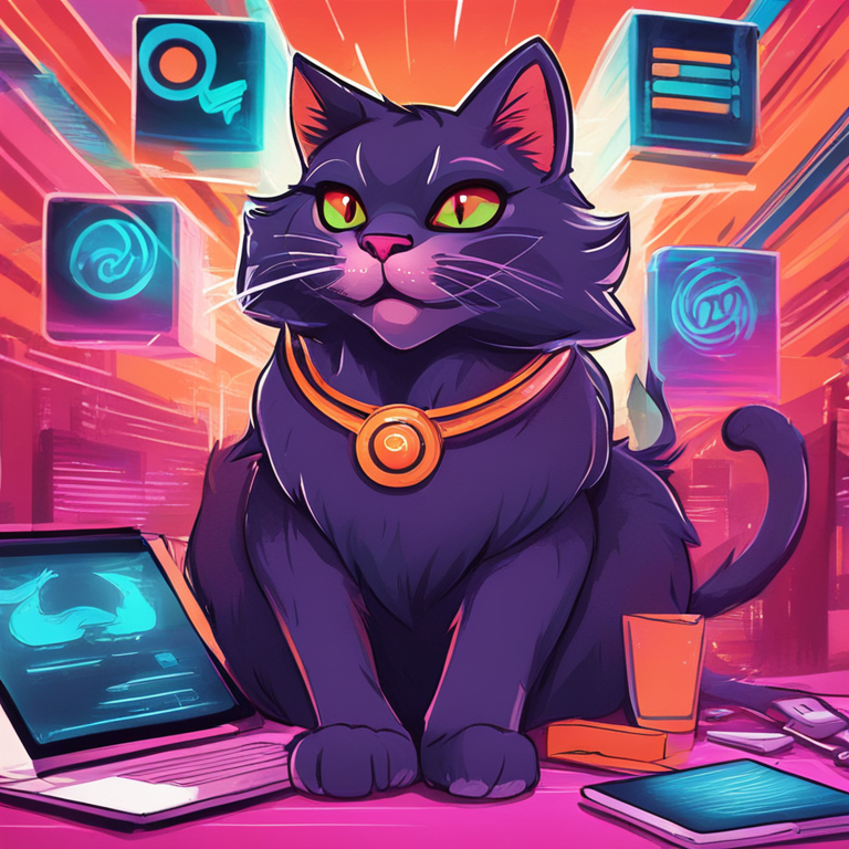 hand-drawn digital illustration of Roaring Kitty with social media screens, Artstation HQ, digital art, trending, vibrant colors, youthful energy