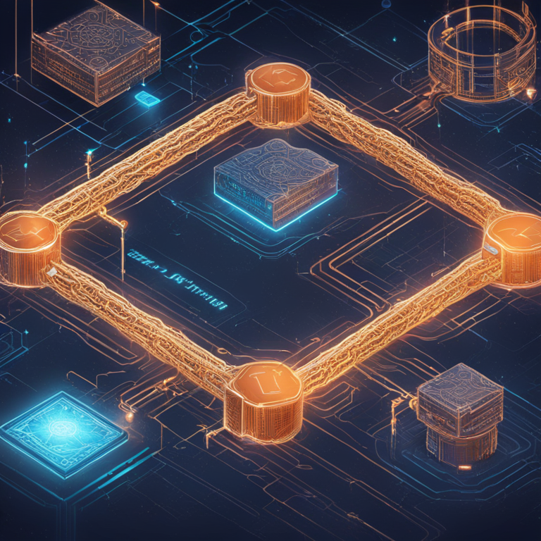 a comprehensive security chain interlinking different blockchain layers, hand-drawn digital illustration, Artstation HQ, intricate detail, futuristic layout, digital art