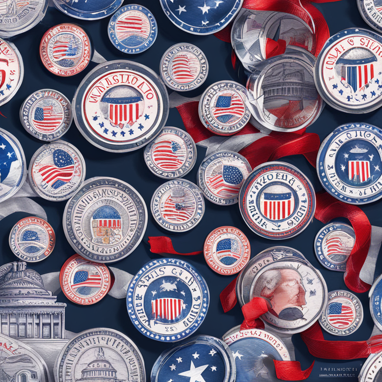 Hand-drawn digital illustration of the US Senate voting, Artstation HQ, digital art, intense, legislative, modern, detailed format, official seals, high resolution.