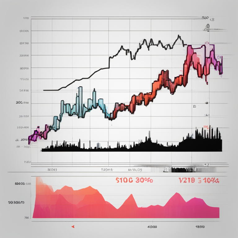 Chart showcasing a bullish trend in Fetch.AI, hand-drawn digital illustration, Artstation HQ, digital art