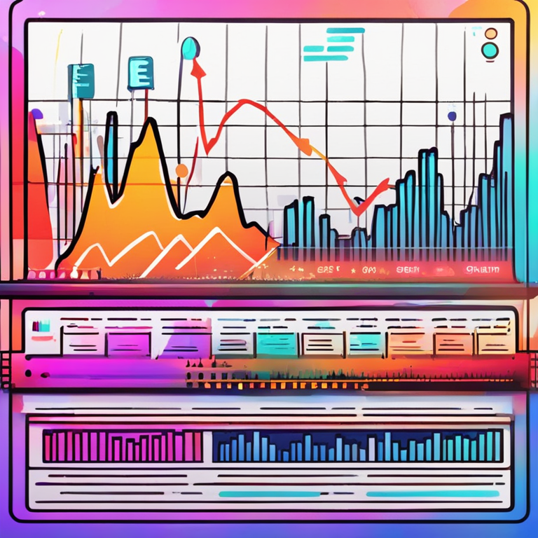 Hand-drawn digital illustration of market analysis graph, vibrant, digital art, trending on Artstation, futuristic style