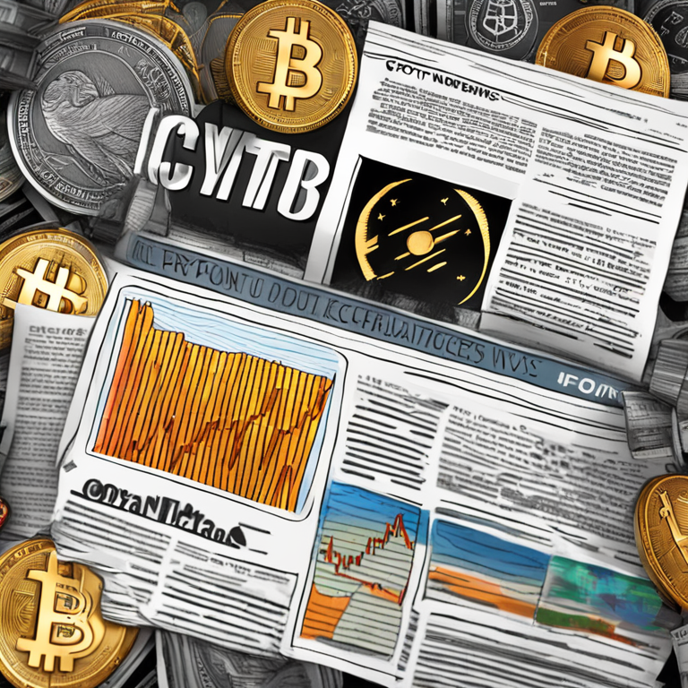 Crypto news headlines collage, hand-drawn digital illustration, Artstation HQ, digital art