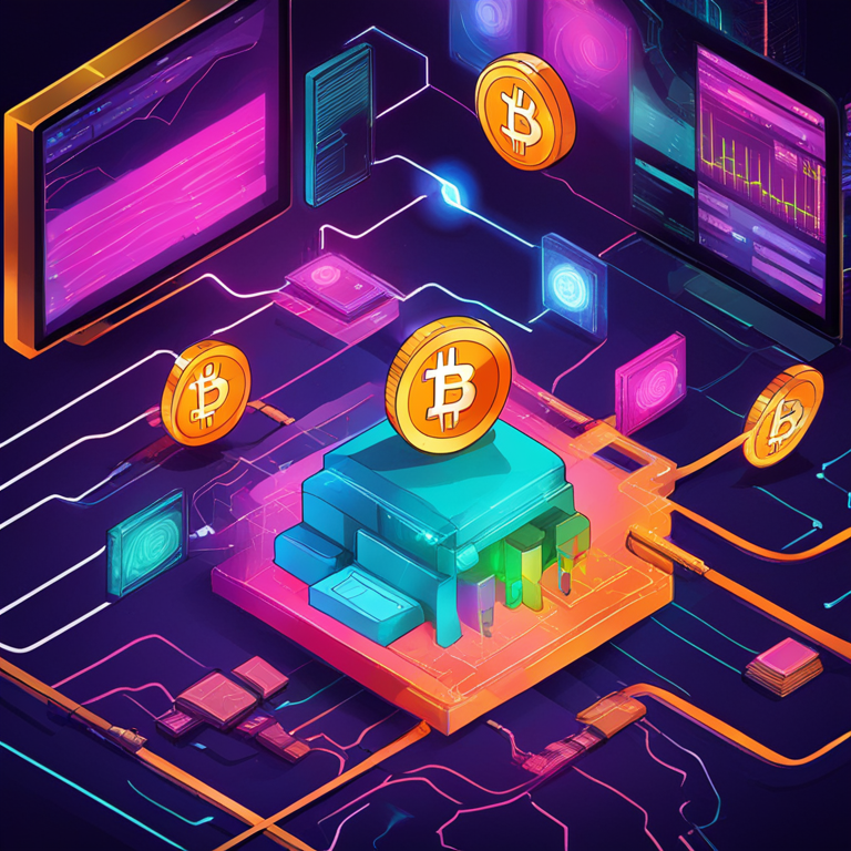 hand-drawn digital illustration of blockchain technology and cryptocurrency network, Artstation HQ, vibrant colors, trending on Artstation, Stable Diffusion XL