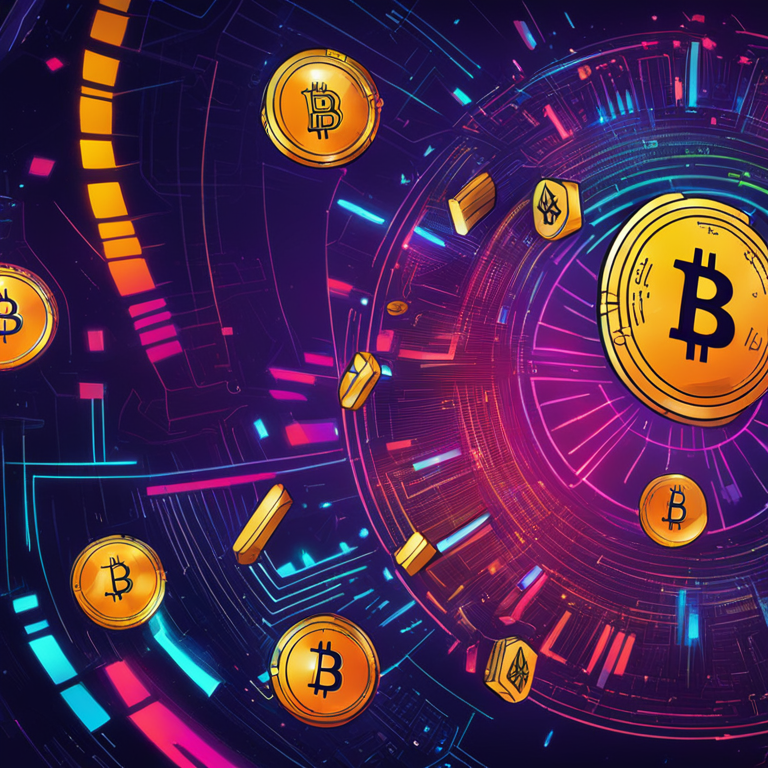 dynamic and colorful digital illustration of cryptocurrency restaking concept, featuring Solana and Solayer logos, high-tech, vibrant colors, hand-drawn digital illustration, Artstation HQ, digital art