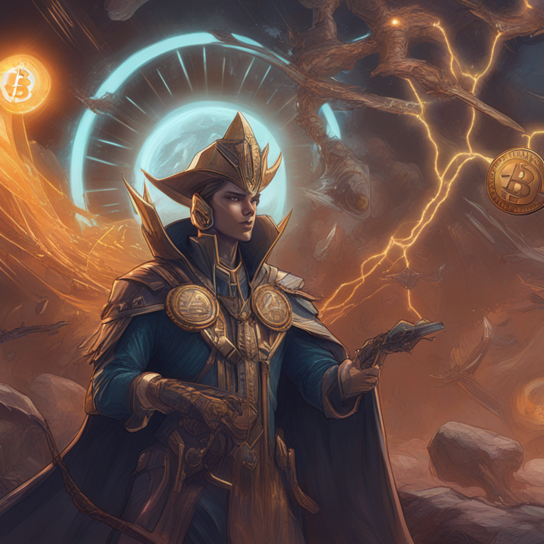 hand-drawn digital illustration, Artstation HQ, digital art showing latest developments in Bitcoin and Ethereum, futuristic theme, trending on Artstation, animated performance graphs, Peter Mohrbacher and Donato Giancola style