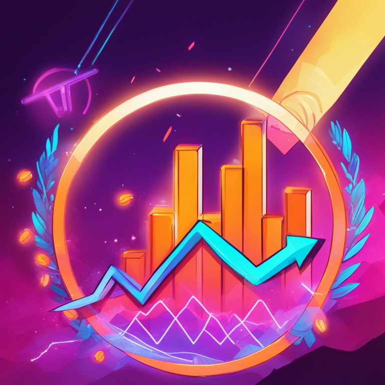 Hand-drawn digital illustration of Solana cryptocurrency breaking through an imaginary barrier, glowing charts and upward arrows, Artstation HQ, digital art, modern, vibrant colors, trendy magazine style