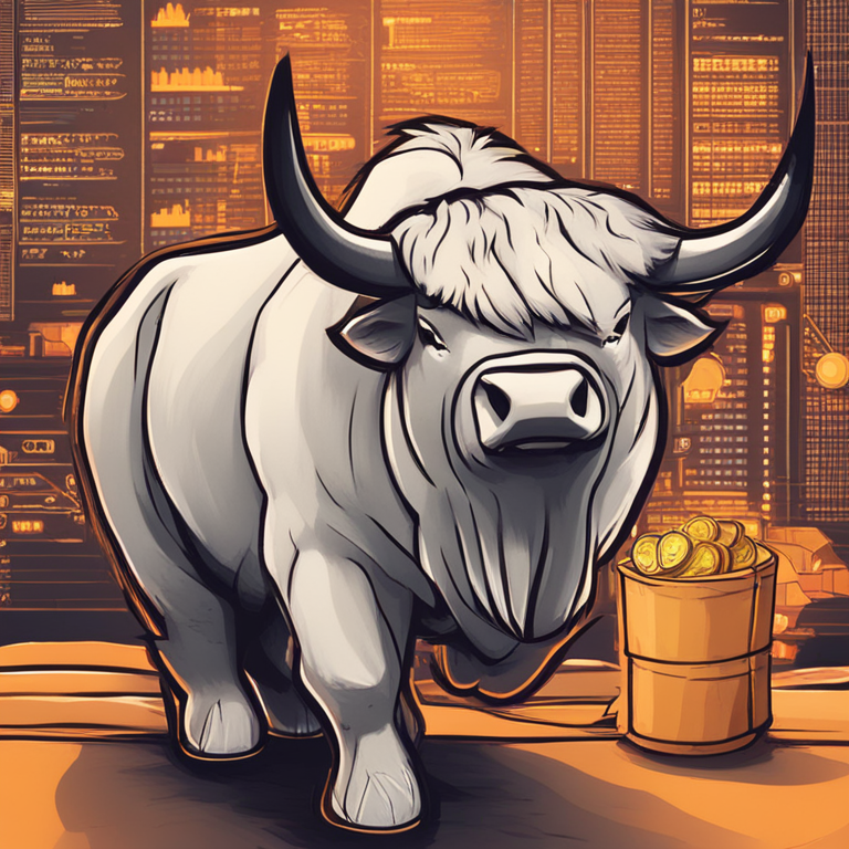 Illustration of a bullish and bearish market scenario for Bitcoin, dynamic charts, hand-drawn digital illustration style, Artstation HQ, cryptocurrency trends, market shifts, visual storytelling, digital art