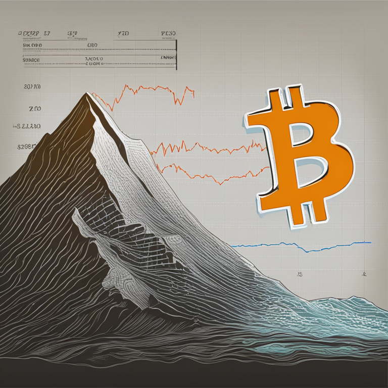 Bitcoin price chart showing stability, hand-drawn digital illustration, Artstation HQ, digital art