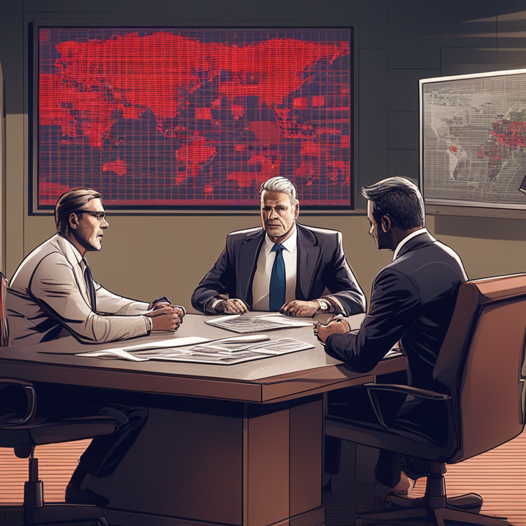 A news team interviewing a veteran about a financial dispute with a bank, digital illustration, Artstation HQ, modern, detailed, symbolic of media involvement, digital art